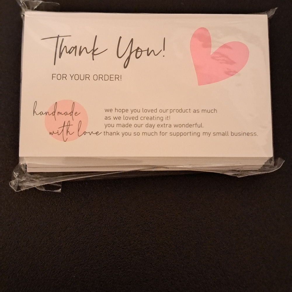 - 50 ct "Hand made with love" Thank you cards New